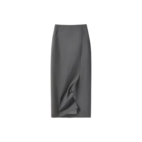 Cypress House Повседневный Длинный Юбка Женские Темно-Серый