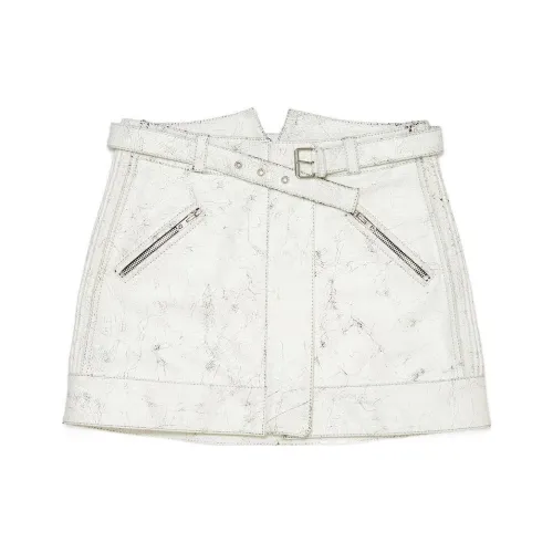 ACNE STUDIOS Белая женская кожаная короткая юбка