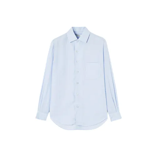 Loro Piana SS25 Рубашка Мужская Светло-Синяя