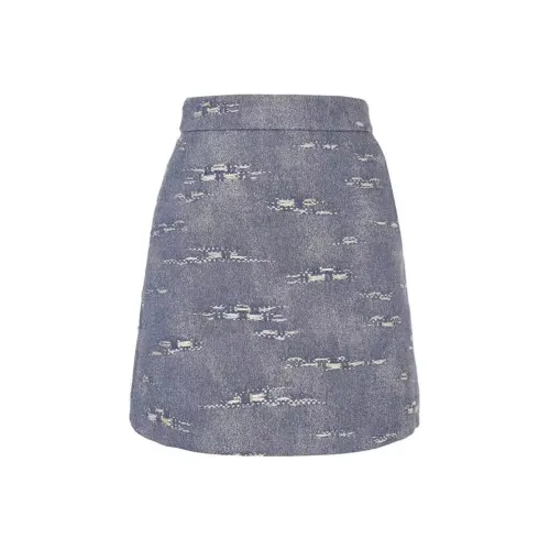 XII BASKET Светло-синий Женские Джинсовые Короткие Юбки