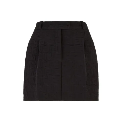 FENDI Черный FF Жаккардовая ткань Мини-юбка Повседневная Короткая Юбка Женская Черная