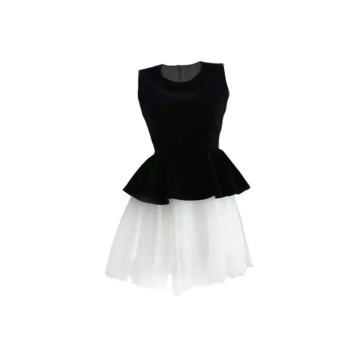 IQC Без рукавов Платье Женское Черное