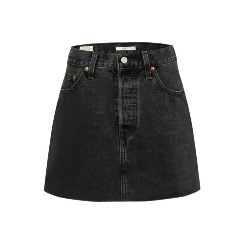 Levi's Джинсовые короткие юбки Женские Черный Серый