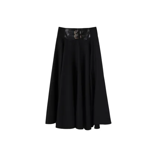 NancyCavally Повседневный Длинный Юбка Женские Черный