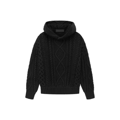 Fear Of God Essentials Толстовка The Black Collection Series SS23 Kids Cable Knit Hoodie Jet Black Jet Black Kids