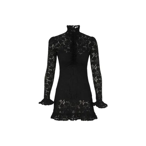 Zimmermann Длинное платье с длинными рукавами женское черное