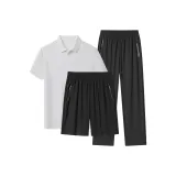 Комплект одежды (Белый топ + Черные шорты + Черные штаны)