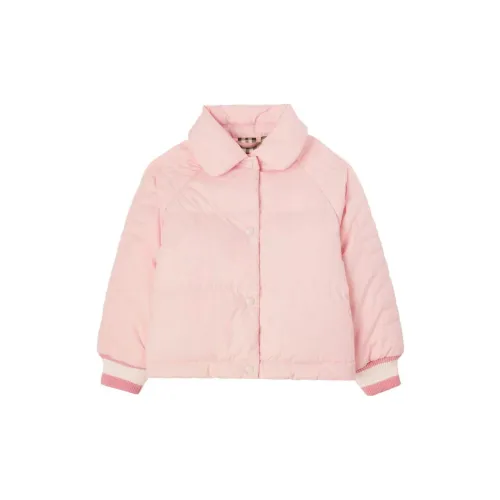 Burberry FW23 Хлопковый пуховик Светло-розовый Детский