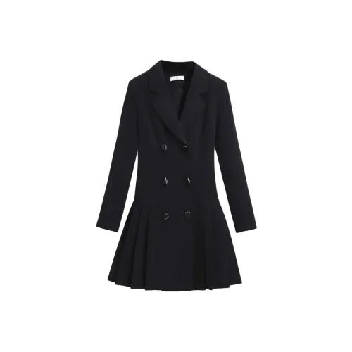 Silky Queen Длинное платье с длинными рукавами женское черное