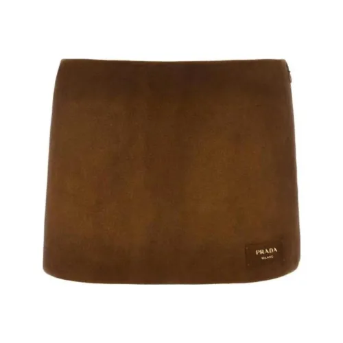 PRADA Коричневые Женские Джинсовые Короткие Юбки