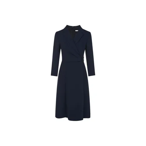 LANCY Длинное платье с длинными рукавами женское темно-синий