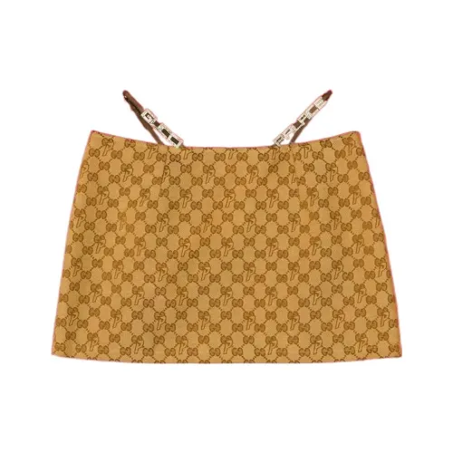GUCCI X Palace Collection FW22 Повседневные короткие юбки Женские Коричневый