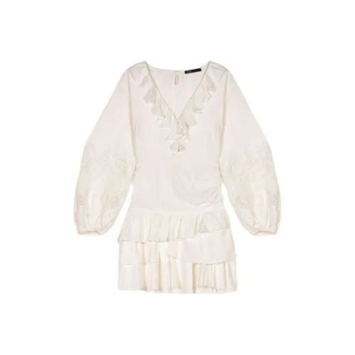 Maje Длинное платье с длинными рукавами женское светлый умбра с легким белым оттенком