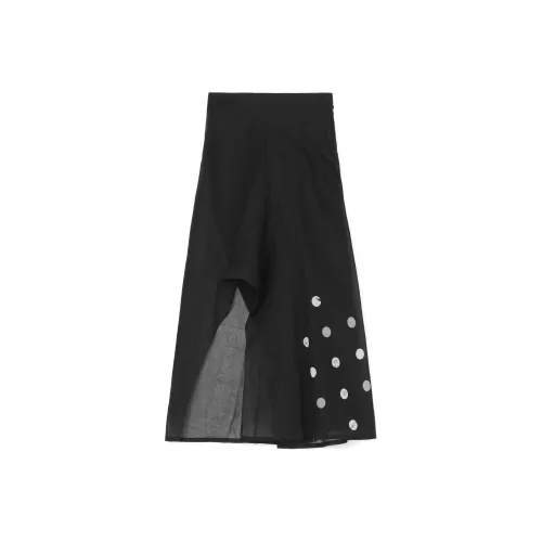 Yohji Yamamoto Черные Женские Повседневные Длинные Юбки