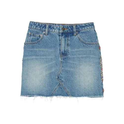 Ed Hardy Beautiful Синий E1OBW066 Женские Джинсовые Короткие Юбки