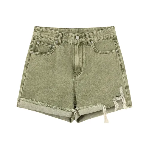 CHUU Серо-зеленые женские джинсовые шорты