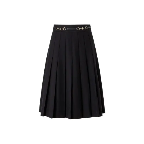 JZ Juzui Повседневный длинный юбка женский без рисунка черный