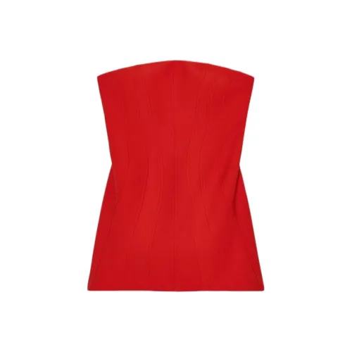 ZARA Без рукавов Платье Женское Красное