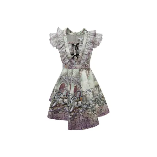 LULUALWAYS Короткий рукав Платье Женское Зеленое