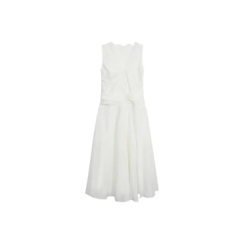 ETSE Без рукавов Платье Женское Белое