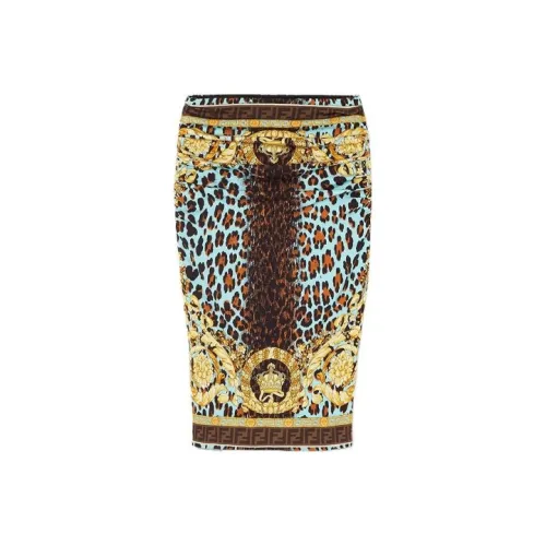 VERSACE x FENDI Коллаборация SS22 Юбка Женская Многоцветная