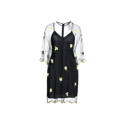 MSGM Черное Женское Длинное Платье с Рукавами