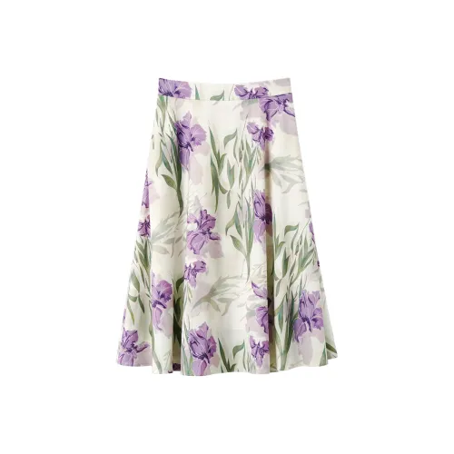 OSA Повседневный Длинный Юбка Женская Белая Основа С Принт