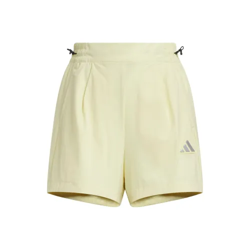 Adidas Modern Tech Ткани вязаные Повседневные шорты Женские Пудра Желтый черный