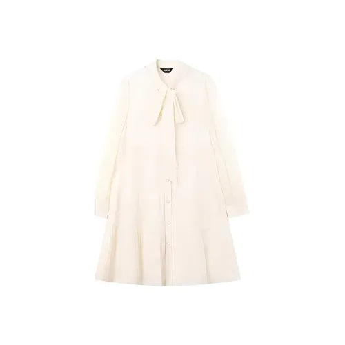 MITX Весенне-летнее длинное платье с длинными рукавами женское абрикосового цвета