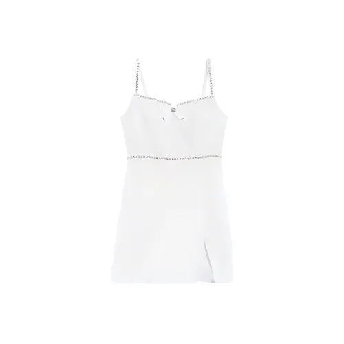 BEBE Slip Платье Женское Натуральный Белый