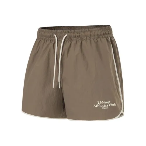 LINING Fitness Series Спортивные шорты Женские Коричневый цвет грибов