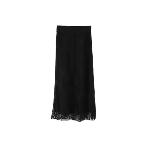 YUMOMO STAR Черная Женская Повседневная Длинная Юбка