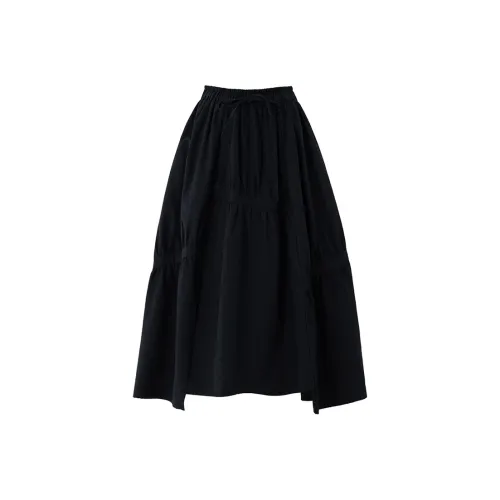 SOON FLOWER Повседневная длинная юбка женская черная