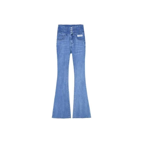 FAWENXIANGZI Джинсы Женские Светло-Синий