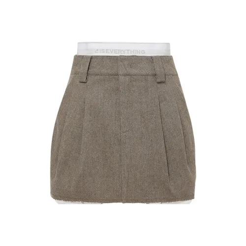 D'zzit Темный хаки Женские Повседневные короткие юбки