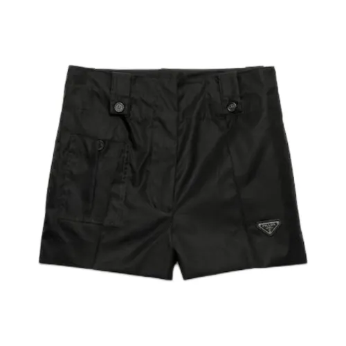 PRADA RE Нейлон Повседневные шорты Женские Черный