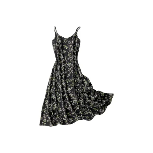 Корейский стиль платье Slip женское черное