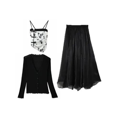 HUINIAN Комплект с юбкой Женские Черный