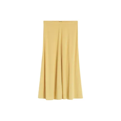 TOTEME SS24 Повседневная длинная юбка женская из шелка кукурузного цвета
