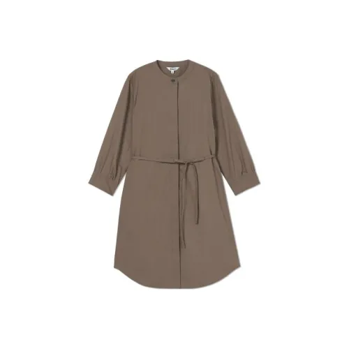 AIGLE Длинное платье с длинными рукавами женское хаки коричневый