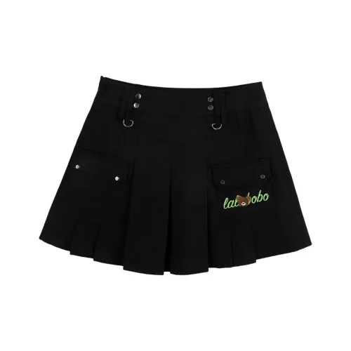 LALABOBO Черная Женская Повседневная Короткая Юбка