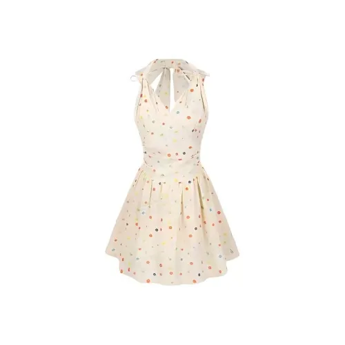 XIAOJUCHUANLI Slip Платье Женские Радужный Конфетный цвет Бобовый Гороховый узор Юбка