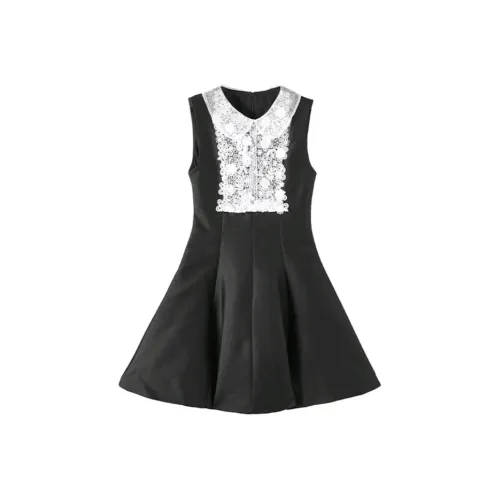 HeartyBite Без рукавов Платье Женское Черное