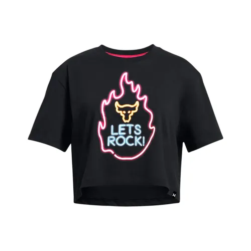 Under Armour Project Rock Campus Crop T-Shirt Детская Черная