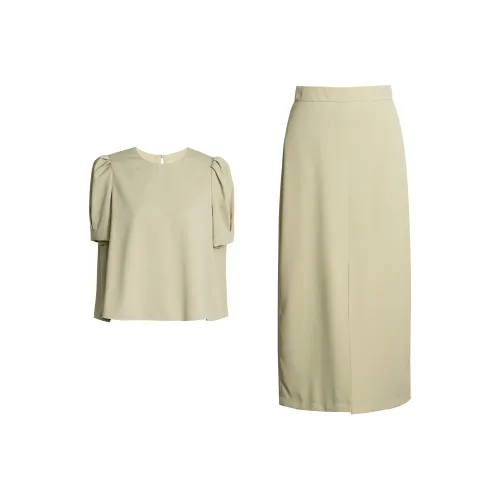 ROEYSHOUSE Комплект с юбкой Женские Желтый Зеленый