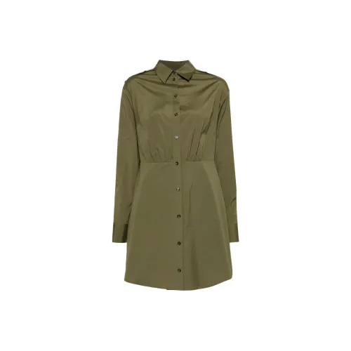 Veronica Beard SS24 Длинное платье с длинными рукавами женское хаки