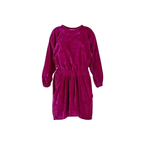 ISABEL MARANT ETOILE Длинное платье с длинными рукавами женское фиолетовое