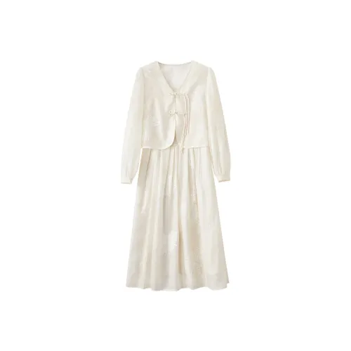 XIANGYING Комплект с юбкой Женские Бежевый