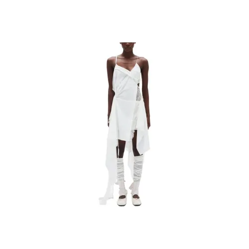 Ann Demeulemeester SS25 Slip Платье Женское Белое