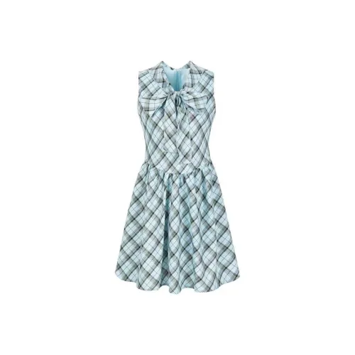 Frustration Garden Без рукавов Платье Женское Лазурное